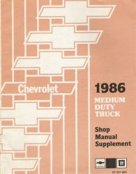 1986 GMC Medium Duty Truck Service Manual Supplement