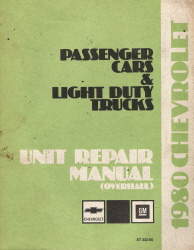 1980 Chevrolet Passenger Car & Light Duty Truck Unit Repair Manual