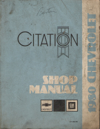 1980 Chevrolet Citation Factory Service Manual