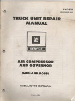 1980 GM Truck Unit Repair Manual - Air Compressor & Governor  (Midland Ross)