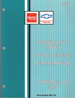 1991 GMC Medium Duty Truck 3116 Caterpillar Diesel Engine Factory Repair Manual