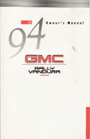 1994 GMC Rally Vandura Owner's Manual